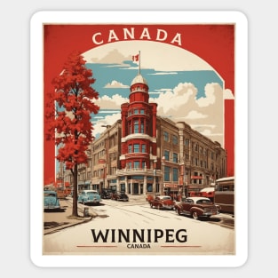 Winnipeg Manitoba Canada Vintage Poster Tourism Sticker